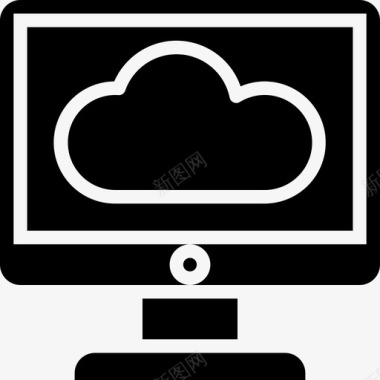 云计算数据和网络管理填充图标图标