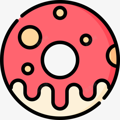 甜甜圈甜点和糖果8线性颜色图标svg_新图网 https://ixintu.com 甜点 甜甜圈 糖果 线性 颜色