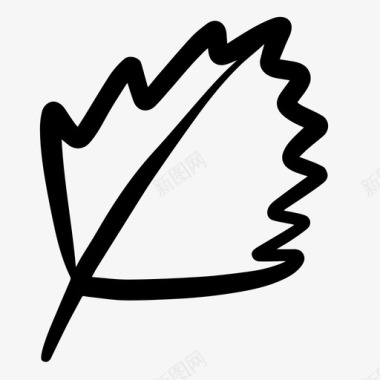 叶子秋天手绘图标图标