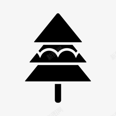 圣诞树庆祝松树图标图标