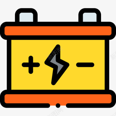 电池车辆和运输工具1线性颜色图标图标