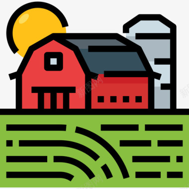 农场农场50线性颜色图标图标