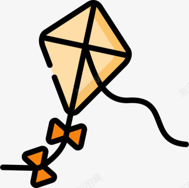 风筝爱好和自由时间12线性颜色图标图标