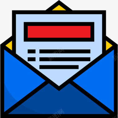 电子邮件搜索引擎优化和商业4线性颜色图标图标