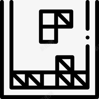 俄罗斯方块拱廊3线性图标图标