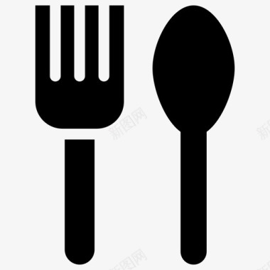 匙和叉餐具厨房工具图标图标