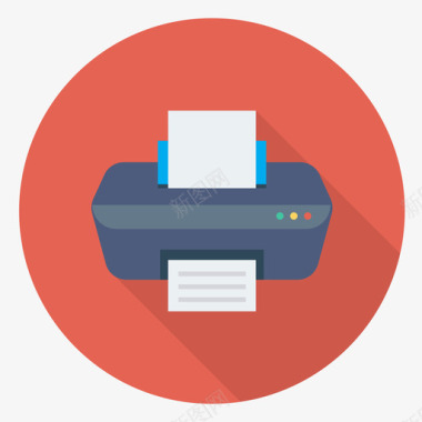 打印机家用设备和电器6圆形图标图标