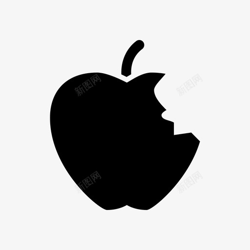 苹果吃食物图标svg_新图网 https://ixintu.com 水果 红苹果 苹果 食物