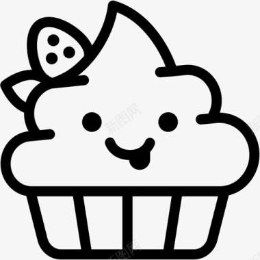 顽皮面包房纸杯蛋糕图标图标