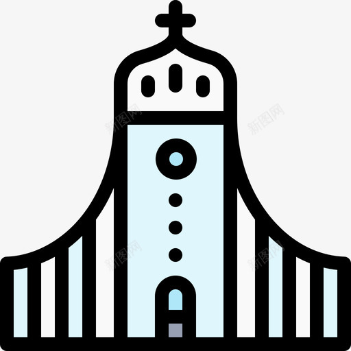 灰色教堂地标和纪念碑19线性颜色图标svg_新图网 https://ixintu.com 地标 教堂 灰色 纪念碑 线性 颜色