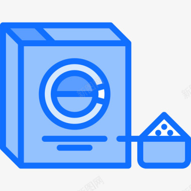 洗衣机清洁77蓝色图标图标