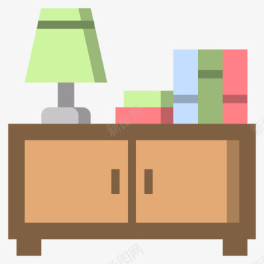 床头柜家庭和生活38公寓图标图标