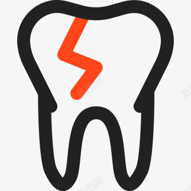 牙齿解剖学3双音图标图标