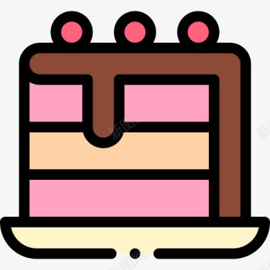 蛋糕甜点和糖果6线性颜色图标图标