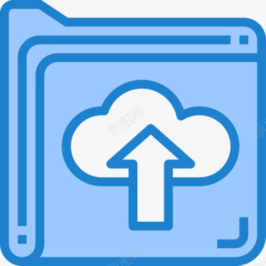 文件夹数据和网络管理5蓝色图标图标