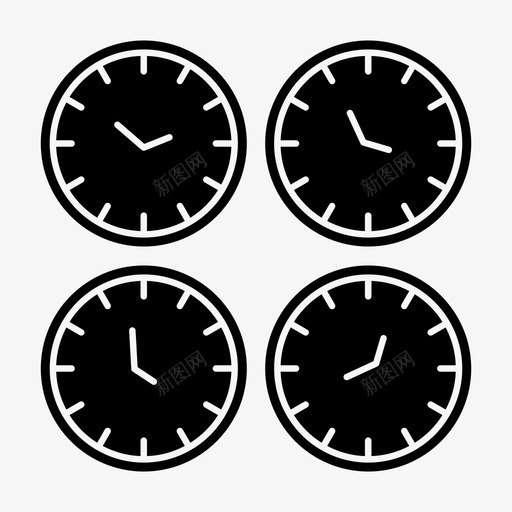 时钟时区世界时间图标svg_新图网 https://ixintu.com 世界 办公 商务 时区 时钟 时间 现代