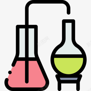 化学工业68线性颜色图标图标