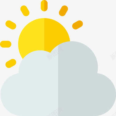 云和太阳气候变化12平坦图标图标