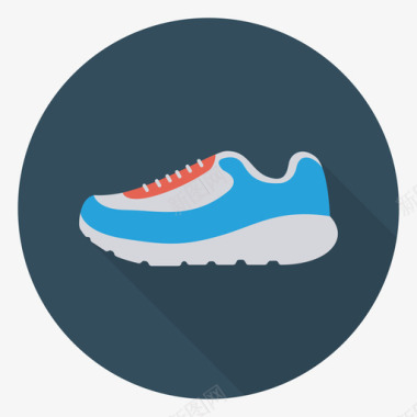 跑步鞋健康与健身1圆形图标图标