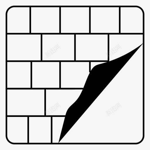 墙砖建筑图标svg_新图网 https://ixintu.com 图标 在建 建筑 瓷砖 细线