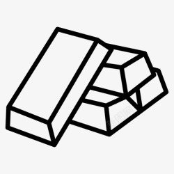 金融贵金属贵金属黄金金锭图标高清图片