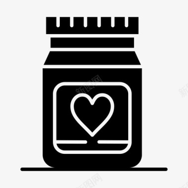 药品瓶子心脏图标图标
