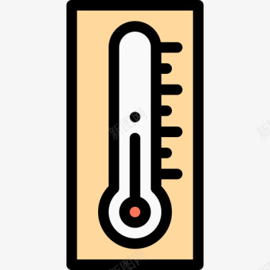 温度计洗衣房28线性颜色图标图标