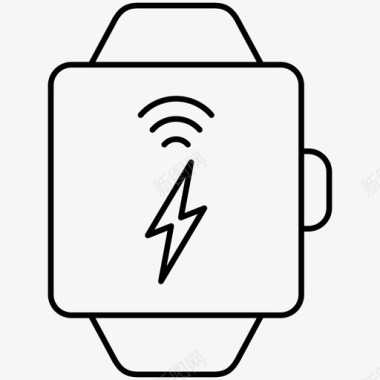 无线充电智能手表轮廓图标图标