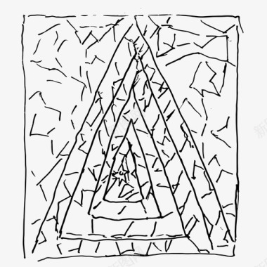 几何三角形洞穴入口艺术作品绘画图标图标