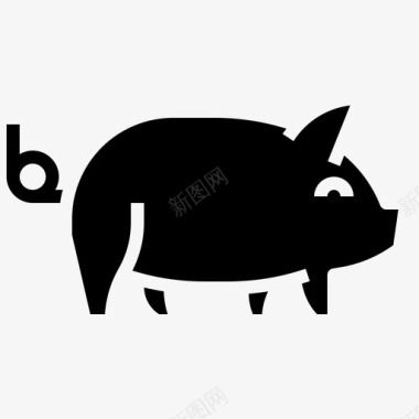 猪动物33填充图标图标