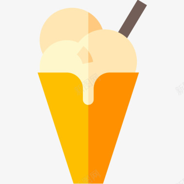 冰淇淋夏季75平淡图标图标