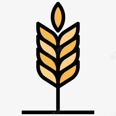 大麦农耕83线性颜色图标图标