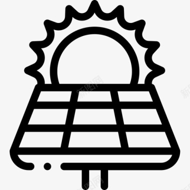 太阳能电池板工业67线性图标图标