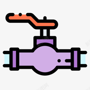 阀门管道工23线性颜色图标图标