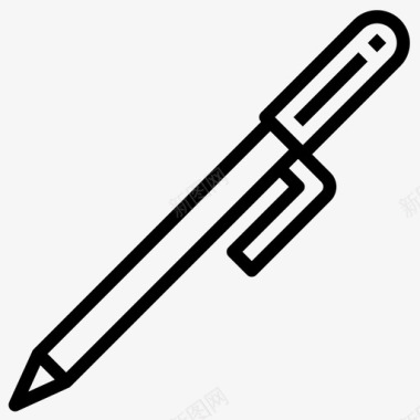 钢笔办公文具19直线型图标图标