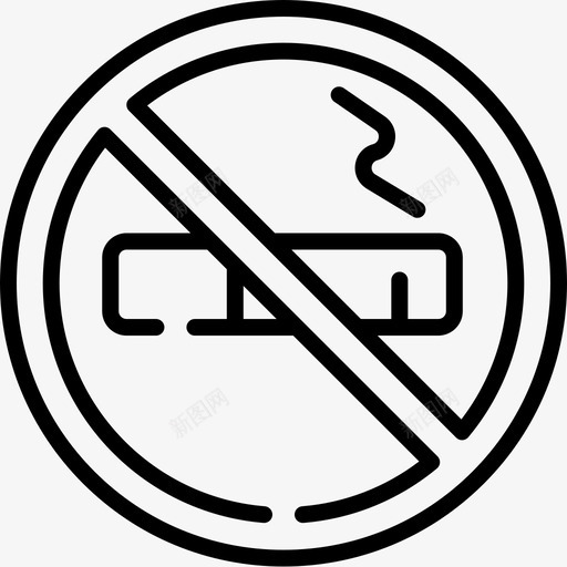 禁止吸烟信号和禁令4线性图标svg_新图网 https://ixintu.com 信号 吸烟 禁令 禁止 线性