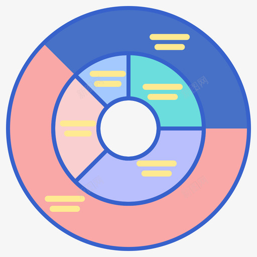 饼图信息图6线性颜色图标svg_新图网 https://ixintu.com 信息 线性 颜色 饼图
