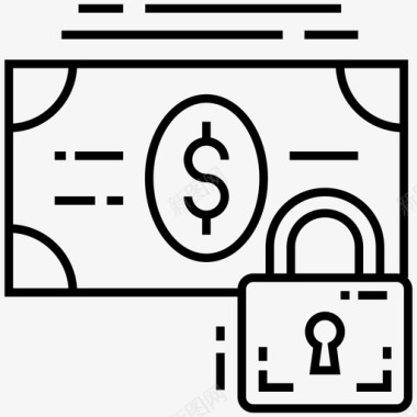 货币保护商业安全现金保护图标图标