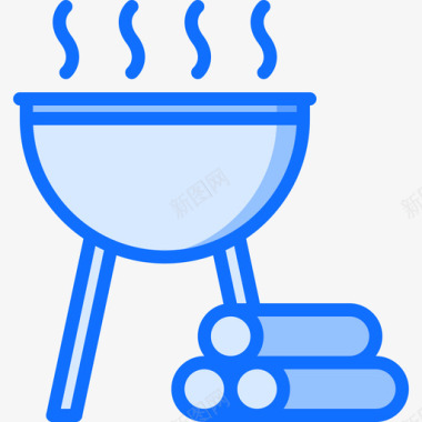 柴火烧烤28蓝色图标图标