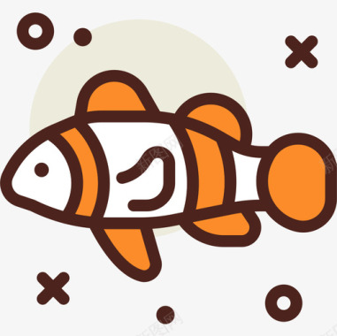 小丑鱼潜水25直系颜色图标图标
