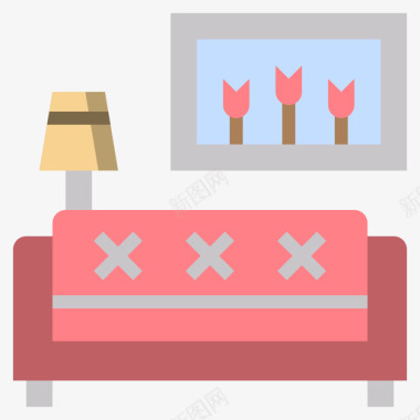 沙发家庭和生活38公寓图标图标