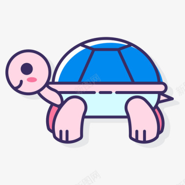 乌龟动物22线形颜色图标图标