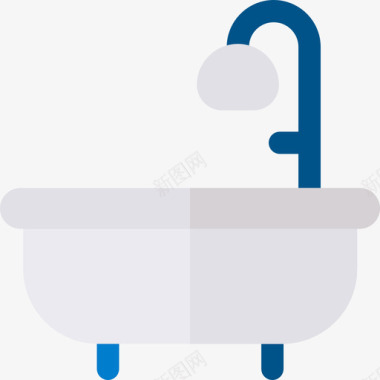 浴缸管道工17扁平图标图标