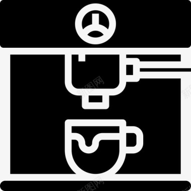 咖啡机餐厅89固体图标图标