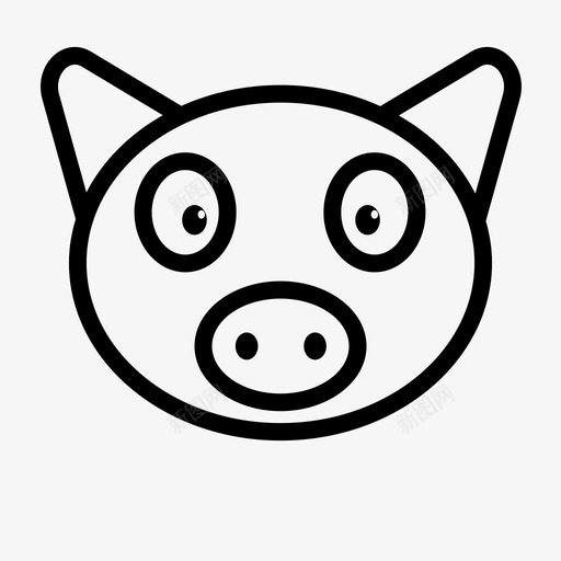 猪动物动物轮廓图标svg_新图网 https://ixintu.com 动物 轮廓