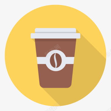 咖啡杯快餐73圆形图标图标