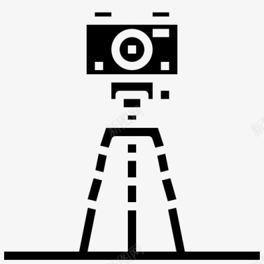 摄像机三脚架视频制作21填充图标图标