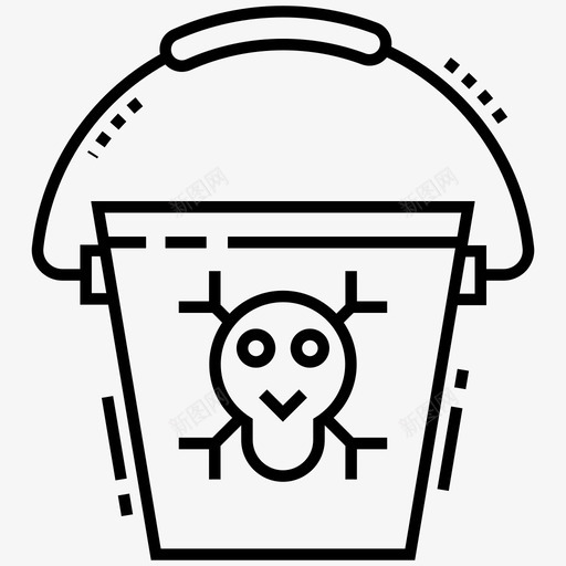 万圣节桶桶恐怖桶图标svg_新图网 https://ixintu.com 万圣节 图标 恐怖 水桶 纹身 设计