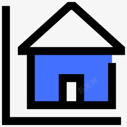 房子的计划房子商业计划书蓝色图标高清图片