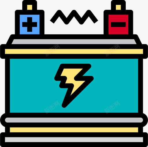 电池电能6线颜色图标svg_新图网 https://ixintu.com 电池 电能 颜色